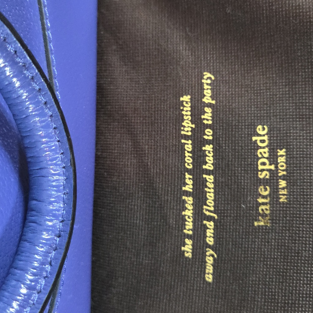 KATE SPADE NEW Royal Blue Pebbled Leather Wellesley Rachelle Satchel Purse - Picture 14 of 14